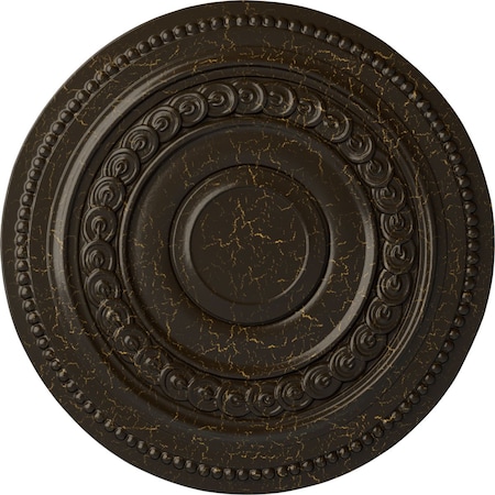 Ekena Millwork Oldham Ceiling Medallion (Fits Canopies up to 8 5/8"), 18"OD x 1 1/4"P, Stone Hearth Crackle CM18OLSHC